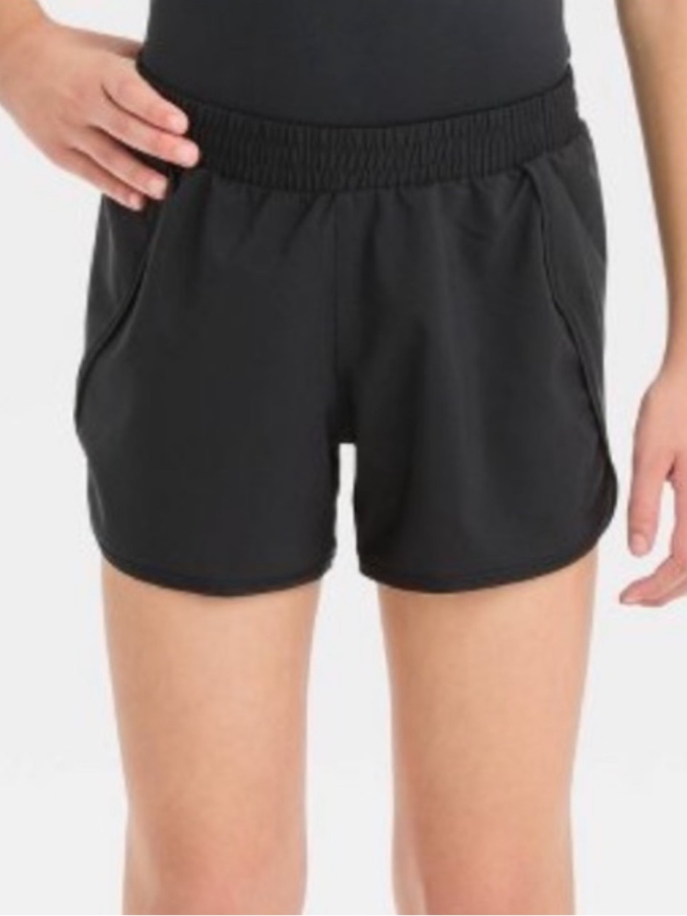All in Motion Girls' Run Shorts - Black XL